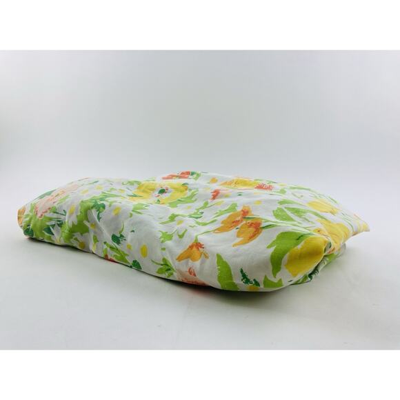 Lady Pepperell One Fitted Sheet No Iron All over Print Flower Power Orange Green - Picture 9 of 10